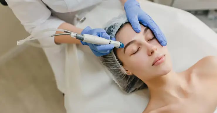 a woman getting a facial lift from a facial lift