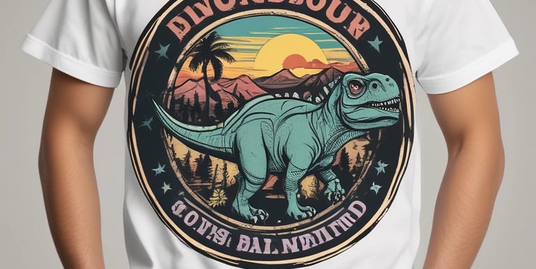 Colorful dinosaur-themed posters featuring various prehistoric creatures.