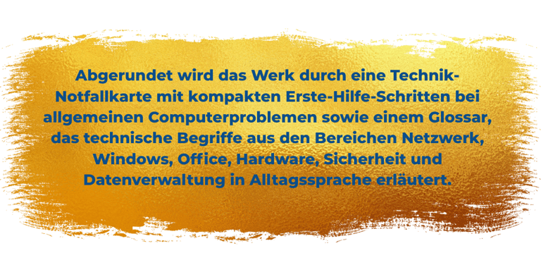 Abgerundet wird das Werk durch eineTechnik-Notfallkarte mit kompakten Erste-Hilfe-Schritten bei allg
