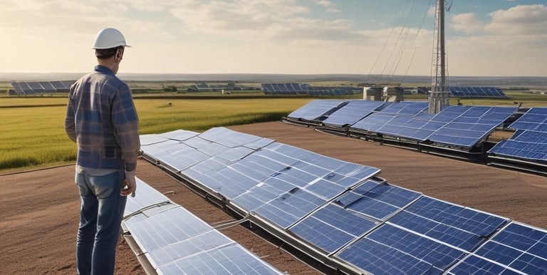 A modern solar panel installation on a rooftop.