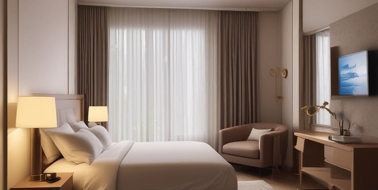 A vibrant event setup with elegant decorations and happy guests enjoying themselves.