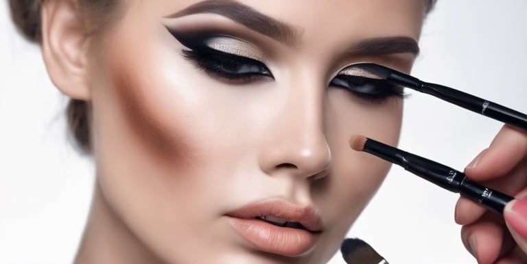 a woman with a black eyeliners and makeup