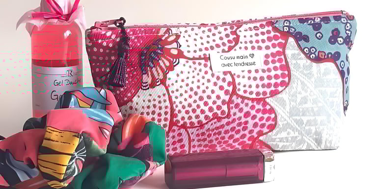 etite trousse à maquillage en toile de coton rosy