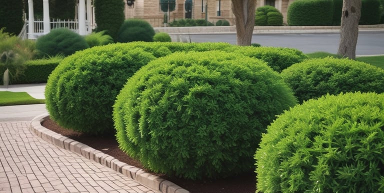 A well-manicured bush showcasing neat bush trimming.