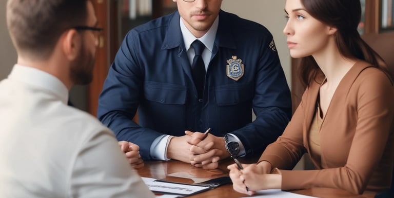 A security guard monitoring a surveillance camera.