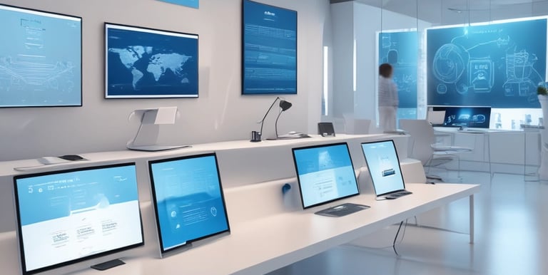 Close-up of printed marketing flyers spread out on a wooden table.