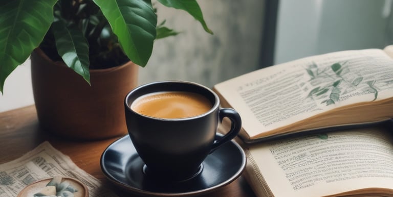 A cup filled with amber-colored tea sits on a light marbled surface. Next to it, there is a green and black box labeled Elixir Slim Amazonite High Quality CBD. A blurred green plant is in the foreground, and a small clear bag with a logo is nearby.