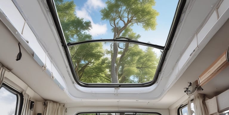 Close-up of insulation material being installed inside a camper van wall
