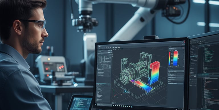 a man in a blue shirt is sitting at a computer