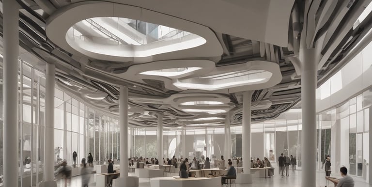 Workers assembling a large outdoor advertising structure on a commercial building.