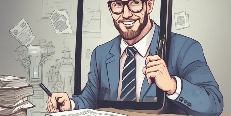 The image features a window display with bold, handwritten text reading 'PAY YOUR TAX NOW HERE!' A vintage car is visible in the reflective glass, along with a partial shadow or silhouette of a person. The background shows a street scene with a building.