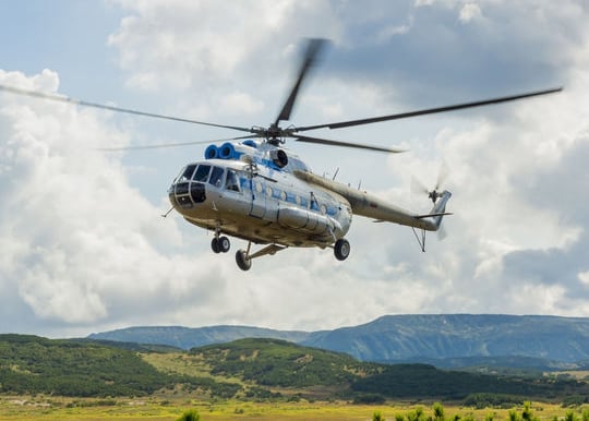 Helicopter above Uzbkeistan