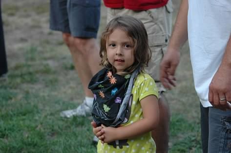 a little girl in a playing fun games