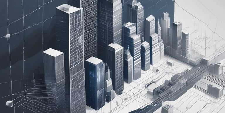 a man riding a skateboard down a street next to tall buildings