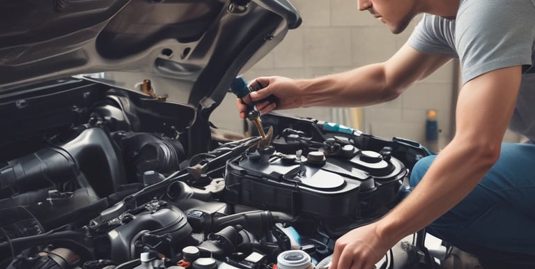 A spacious garage with various car service equipment.