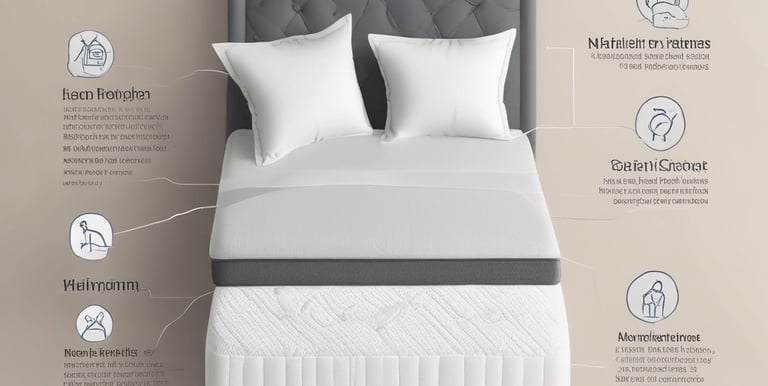A modern bed with a sleek, minimalist design featuring a padded blue and white mattress. The textures appear soft and comfortable, suggesting luxury and relaxation.