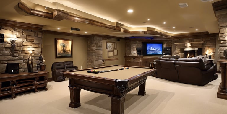 basement entertainment room