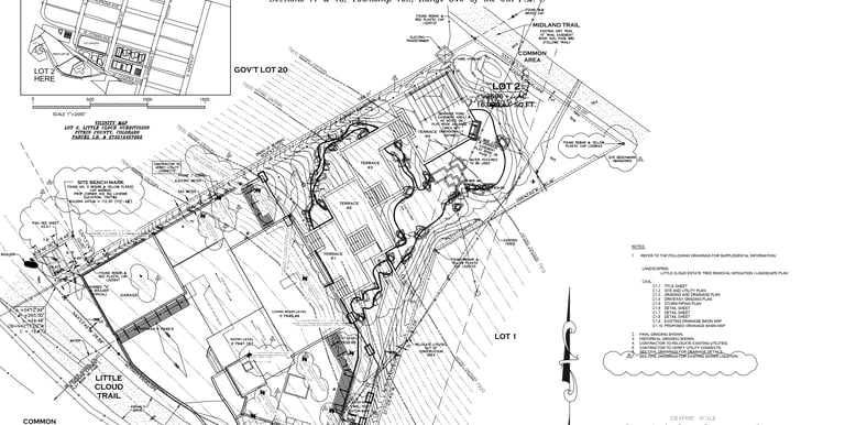 Technical drawing of a residential site plan