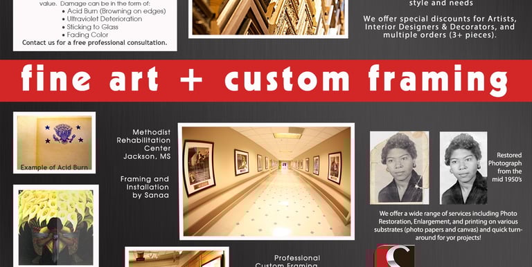 brochure describing framing services
