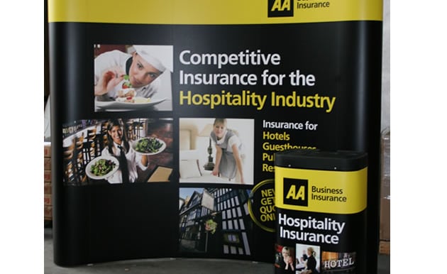 3 by 3  curved format pop up stand