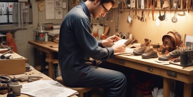 blue Bosch chainsaw on table