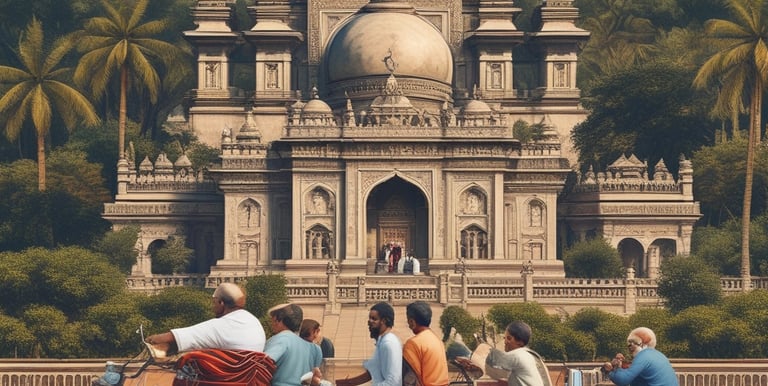 A scenic road winding through lush green hills under a clear blue sky.