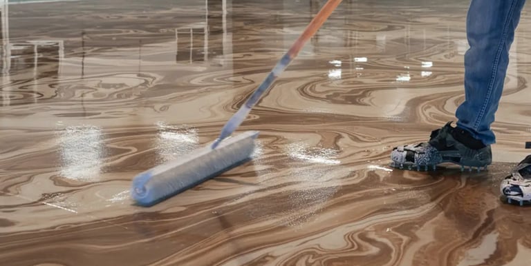 Durable epoxy floor coating in Coral Gables