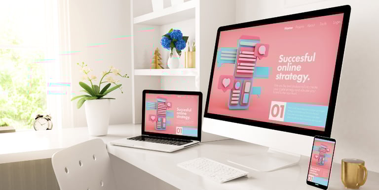 un écran d'ordinateur de bureau et un ordinateur portable sur un bureau