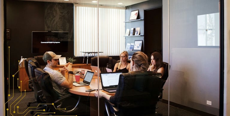 team meeting in a conference room