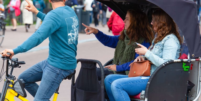 dutch ladies on bike taxi tour