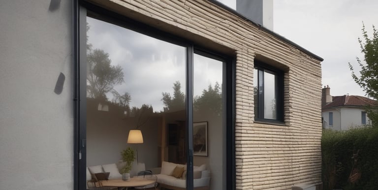 A historic building is under renovation with bright yellow scaffolding on the facade. The building is set against a backdrop of modern high-rise structures. A crane is visible above, indicating ongoing construction work in the area.