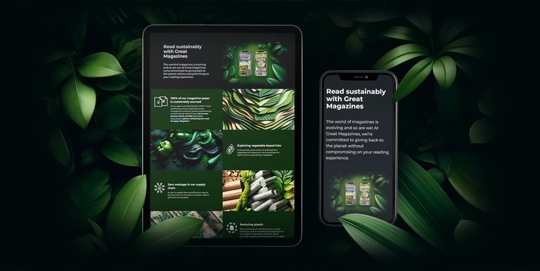 Sustainability page and homepage takeover created by Michael Brasuela | MVB CREATIVE