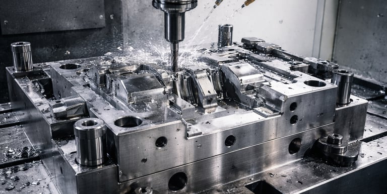 Molde usinado em centro de usinagem CNC