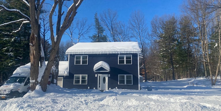 New Vinyl siding installed for energy sufficient and warmness in Upstate winter  
