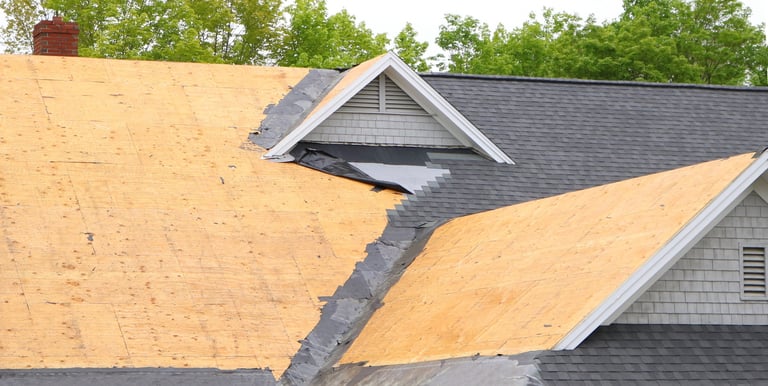 New roof installation in process by Local roofing contractor 