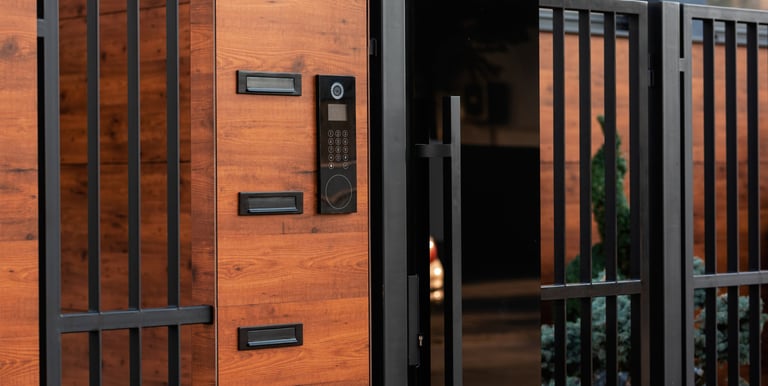 a door with a keypadlock and a keypadlock on it