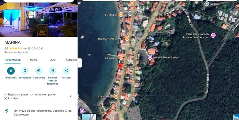 screenshot mahina google maps voyage france guadeloupe