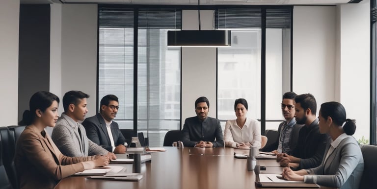 A team meeting discussing agricultural strategies.