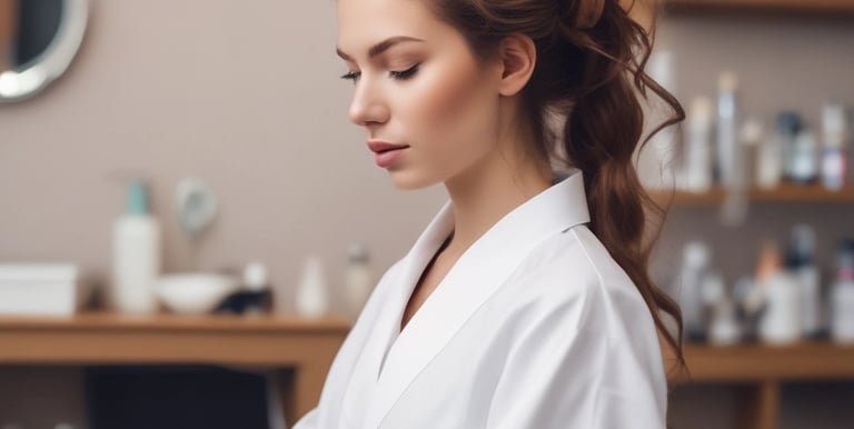 A serene spa setting with soft lighting and calming decor.