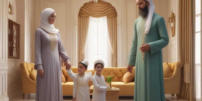 A family enjoying their time in a green, sustainable community.