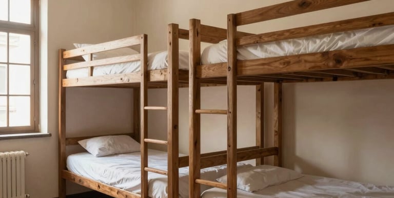 A safe and welcoming shelter room with beds prepared for overnight stay.