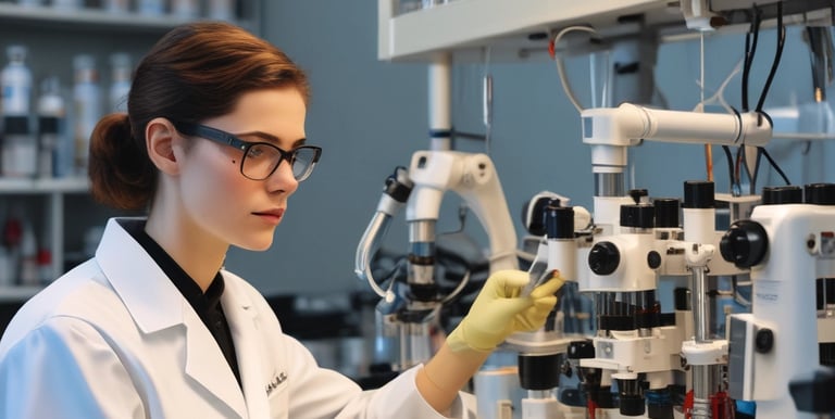 Technicians working in a modern laboratory with advanced equipment