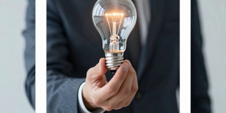 man holding incandescent bulb