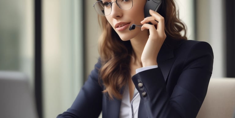 A friendly professional discussing leasing options with a client in a bright office.