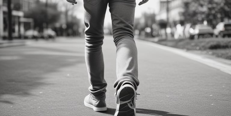 A dynamic shot of sporty sneakers on a running track