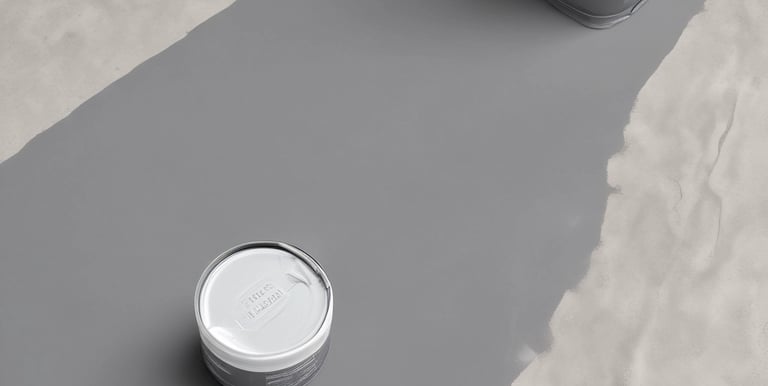 Close-up of a hand applying rubberized paint on a smooth surface in soft natural light.