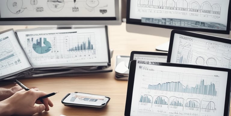 Close-up of hands reviewing tax documents with a calculator.