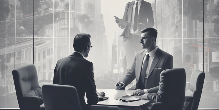 A professional team collaborating over digital devices in a modern office environment.