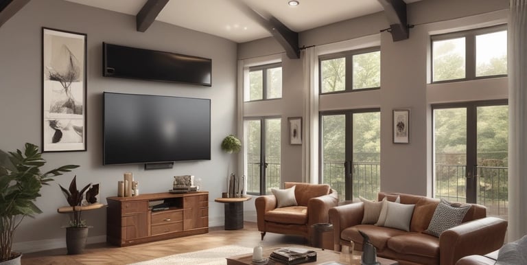 A beautifully renovated living room showcasing modern design.