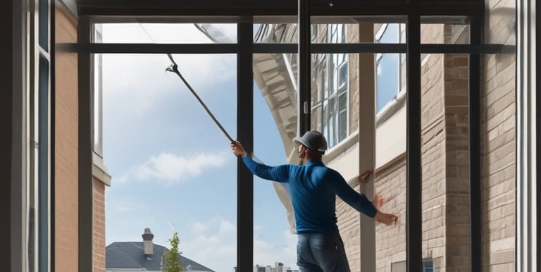 A diligent handyman installing a shelf securely in a modern apartment.